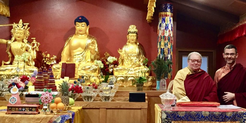 Buddha Hall at The Holy Vajrasana Temple and Retreat Center, Sanger, California.