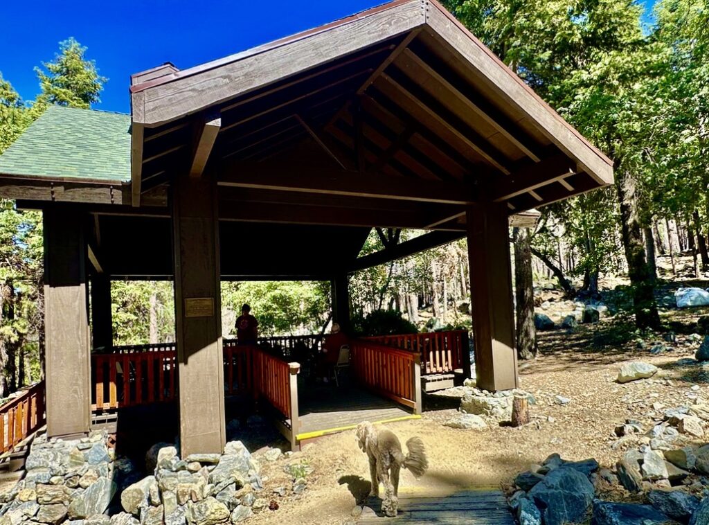 Photos of Pavilion for outdoor meditation sessions.