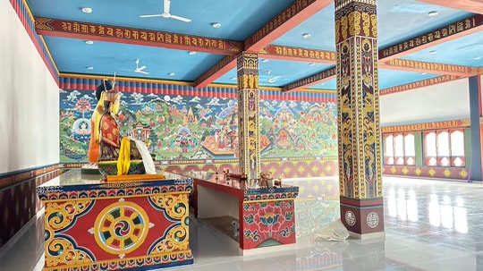 Photo of Bhutanese Center under construction  at Nagananda International Institute  for Buddhist Studies. 