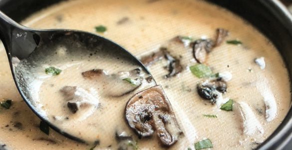 Creamy Mushroom Cauliflower Soup.