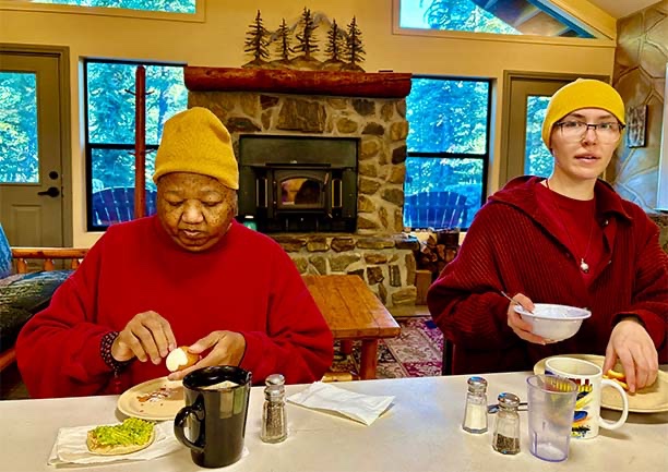 Photo of breakfast at Camp de Benneville Pines.