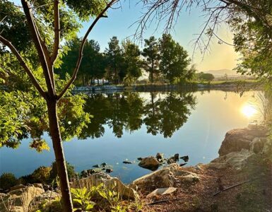 Holy Heavenly Lake at sunrise, Hesperia, California.