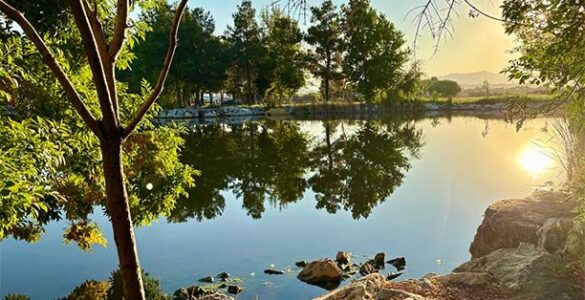 Holy Heavenly Lake at sunrise, Hesperia, California.
