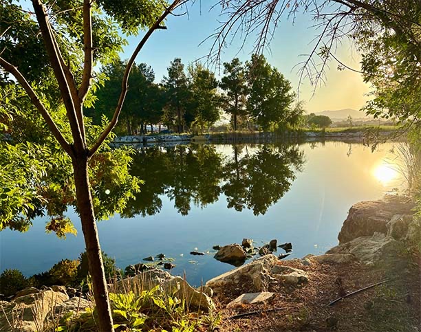 Holy Heavenly Lake at sunrise, Hesperia, California. 