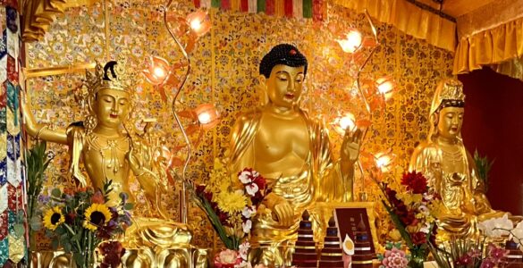 Photo of Main Altar at Holy Vajrasana Temple and Retreat Center, Sanger, California.