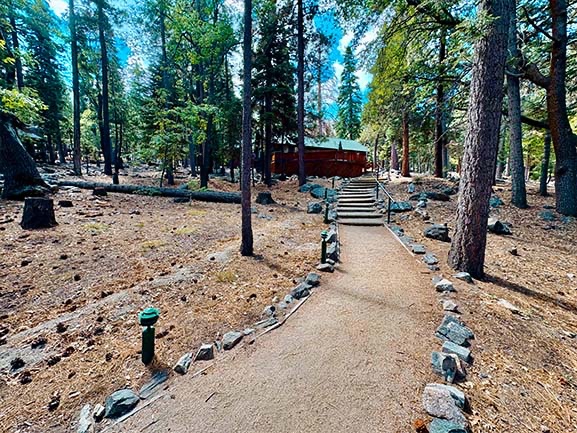 Photo of path to Cabin at Camp de Benneville Pines.