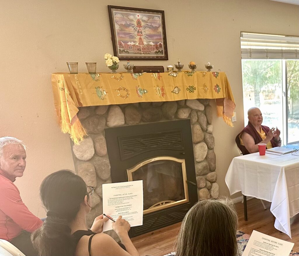 Photo of Dharma Class meeting at Holy Heavenly Lake.