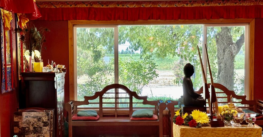 Photo of Side view of the Meditation Altar at the Holy Vajrasana Temple, Sanger, California.