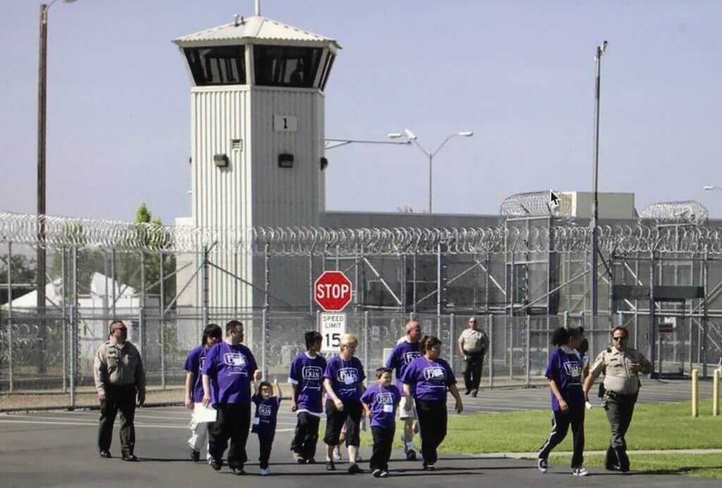 Prison entrance on Mother's Day.