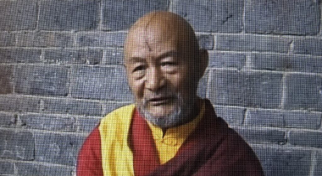 Elderly Dharma King Dorje Losang, after release from prison, 2003.
