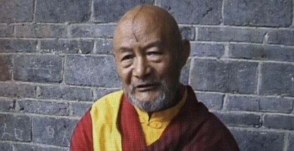 Elderly Dharma King Dorje Losang, after release from prison, 2003.