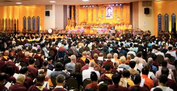 "Thousands of Buddhists from around the world attended the two-day Dharma Assembly" Joyce Lee.