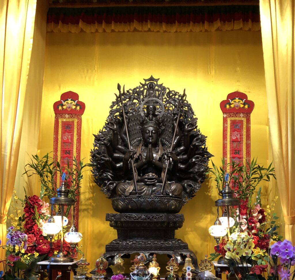 Statue of the Thousand Armed Kuan Yin Bodhisattva at Hua Zang Si, San Francisco, California.  