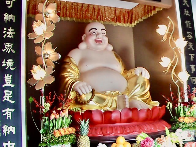 Maitreya Bodhisattva Statue at Hua Zang Si,, San Francisco, California.