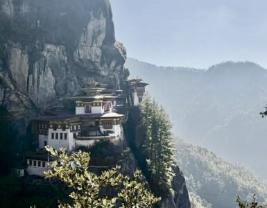 Photo of Guru Padmasambhava's Tiger's Nest retreat, Bhutan.